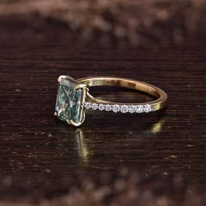 Anillos de Moissanita Radiante de 4 Quilates al por Mayor, Diseño de Joyería de Plata de Ley 925, Anillo de Moissanita de Boda con Certificado Gra - Product Image 3