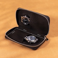 Boîtes de montre en cuir personnalisées étuis véritable étanche voyage facile à transporter étui pochette WR-0016