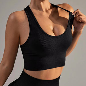 Soutien-gorge de sport à fort impact pour femmes, entraînement, nylon, élasthanne, soutien élevé, yoga, fitness, col en V - Product Image 1