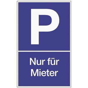 Señalización de Estacionamiento de Plástico Azul/Blanco para Alquileristas, 250 mm x 400 mm, para Uso en Patios y Jardines - Product Image 1
