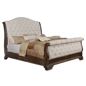 Rắn gỗ <span class=keywords><strong>Victorian</strong></span> khung giường với Tay Chạm Khắc tufted bọc giường phong cách cổ điển với các tính năng chạm khắc - Product Image 3