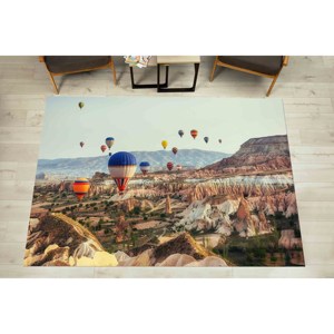 Cappadocia <b>Rug</b>: Air Balloon Landscape, Pet Friendly Home Decor,<b>Chenille</b> <b>Rug</b> - Product Image 2