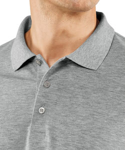Camiseta polo personalizada con cuello en V para hombre, de algodón 100% grueso, corte holgado, manga larga, con logo impreso en DTF personalizado. - Product Image 3