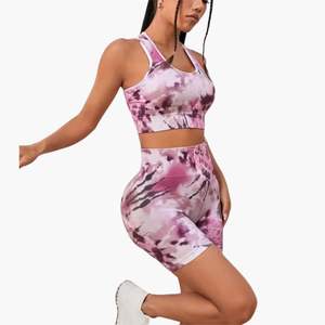 Women's Breathable Solid Yoga Activewear 2-Piece Set Mid Waist <b>Shorts</b> <b>Ruched</b> Decoration Sports Bra Front Logo Seamless Quick Dry - Product Image 4