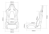 Asiento de Carreras Completo de Cuero PU y FRP ACE SSCUS, Ajustable, Universal, para Adultos