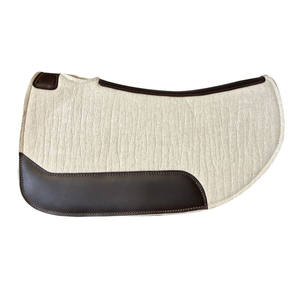 Selle de cheval en feutre de laine 100% résistante - Selle de cheval de style western à ajustement contour avec renfort en cuir durable - Équestre - Product Image 1