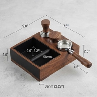 Ensemble de tamper à café en bois écologique avec plateau gradué, poignée en acier inoxydable, design moderne, outils à café