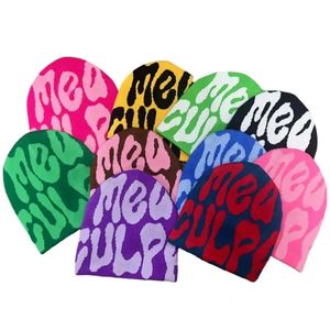 Gorro de invierno con logotipo de Jacquard personalizado, gorro de punto peludo cálido de lana 100% con rayas de bloque de color, gorro con logotipo de Mohair - Product Image 1