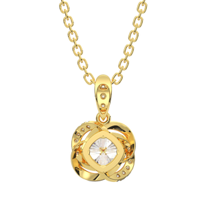 Collar con colgante de estilo Vintage amarillo de 10K de alta calidad para mujer en forma de flor CZ piedra circón fabricado en Vietnam - Product Image 6