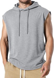 Urban Energy Mens Solid Winter <b>Sleeveless</b> <b>Hoodie</b> Soft Knit Breathable Layer Lightweight Motion Flexible Fit Clean Silhouette - Product Image 2