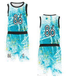 100% sublimación personalizada transpirable europeo Reversible baloncesto Jersey corto 160gsm sublimación bordado conjuntos de talla grande - Product Image 2