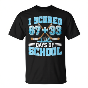 T-shirt da ragazzo per il 100° giorno di scuola, modello Hockey Drip, per la festa dei 100 giorni di scuola, personalizzabile, promozionale, taglia 6733 - Product Image 2