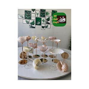 COPA DE VINO DE CONCHA NATURAL PULIDA CUBRE DE CONCHA MARINA ARTESANAL PARA LA DECORACIÓN DEL HOGAR COSTERO Y REGALO DE NOVIA - Product Image 6