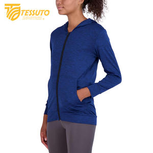 Women's Lightweight Long Sleeve UPF 50+ Acid <b>Wash</b> Eco-Friendly Hoodie Breathable Full Zip Winter Workout Sun Protection <b>Stand</b> - Product Image 3
