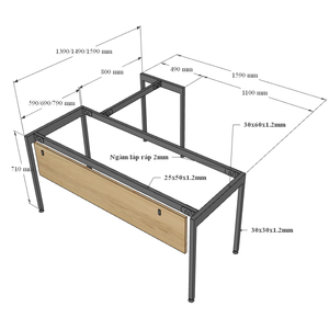 Escritorio Ejecutivo en Forma de L SLEAN HBSL019, Diseño Contemporáneo de Lujo con Patas de Hierro, Material de Madera Contrachapada para Muebles de Oficina - Product Image 4