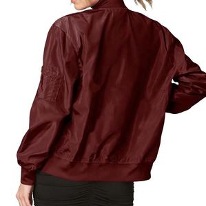 Vestes de bombardier élégantes pour femmes Vestes de bombardier pour femmes de style OEM Vestes de bombardier en satin pour femmes Vestes d'approvisionnement d'usine personnalisées - Product Image 2