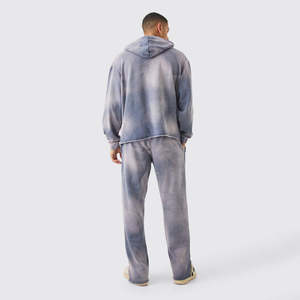 Streetwear surdimensionné personnalisé survêtement pour hommes sweat à capuche rayé et pantalon de survêtement délavé au soleil survêtement de survêtement pour hommes - Product Image 2