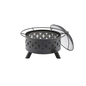 Iron <b>Fire</b> <b>Pit</b> Nickel Finished Copper Bowl With Spark Screen For Home Garden Indoor Outdoor Decorative Wood Burning <b>Fire</b> <b>Pit</b> - Product Image 5