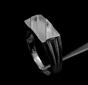 925 Sterling Silver Semi-Mount Setting 10x17mm Rectangle Shape Classic Design 14K Gold Ring DIY Breastmilk Ashes Resin <b>Jewelry</b> - Product Image 5