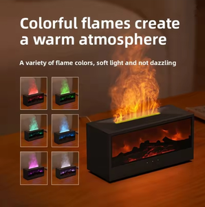 Difusor de aceite esencial de llama 3D Humidificador de luz de llama de chimenea de 150ml con temporizador, luz nocturna LED de 7 colores y control remoto - Product Image 2