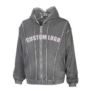 เสื้อฮู้ดดี้สไตล์ฮิปฮอปสตรีท  แบบซิปเต็มตัว  ดีไซน์เฉพาะตัว  ทรงหลวม  สำหรับผู้ชายและผู้หญิง - Product Image 1
