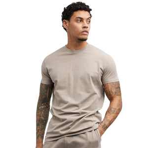 T-shirt décontracté en coton mélangé pour hommes personnalité à manches courtes bouton ample tissu éponge solide à manches courtes T-shirt éponge - Product Image 1