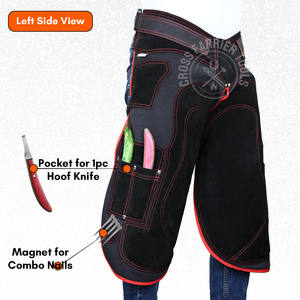 Delantales de piel de vaca de gamuza herrador de caballos personalizados cinturón acolchado trasero 4 hebilla de bolsillo de cuchillo Velcro Jodhpur y calzones - Product Image 4