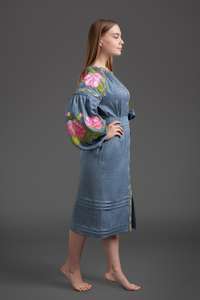 Femmes été décontracté longueur au sol Maxi robe manches ballon brodé ukrainien ethnique impression numérique tissé tissage gland - Product Image 2