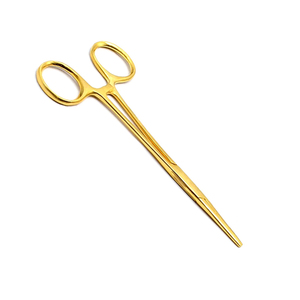 Pinzas Hemostáticas de Alta Calidad, Color Dorado, con Bloqueo Antimosquitos, Rectas, de Acero Inoxidable Alemán, Instrumento Médico Manual - Product Image 3