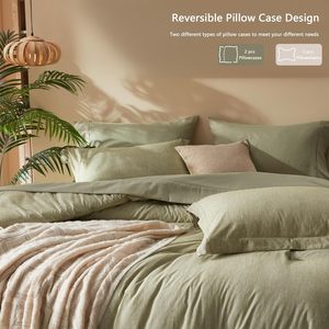 Ensemble de couette 7 pièces Sage King ensemble de literie doux pour toutes les saisons avec couette, drap plat, drap housse, taies d'oreiller et shams - Product Image 3