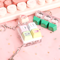 Porte-clés carré LED personnalisé mignon avec logo Anime, léger et tendance, pour clavier mécanique