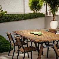 Table à manger commerciale moderne en métal et fer, design minimaliste, marque LBN, pour salon, extérieur, maison, bureau, mobilier vietnamien