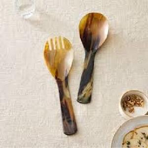 ชุดช้อนส้อมทำจากเขาควายธรรมชาติ งานฝีมือซามิ  ประกอบด้วยช้อนและส้อมตกแต่ง - Product Image 2