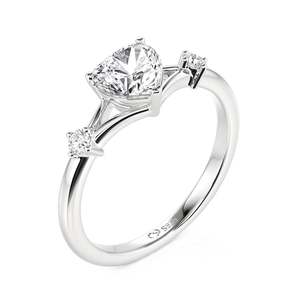Jeulia Classic Heart Cut Split Shank Diamond Engagement <b>Ring</b> - Product Image 2