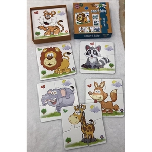 Tarjetas Cognitivas, Juego de Rompecabezas de Animales y Vehículos, 5 Estilos, para Niños Inteligentes, 24 Piezas - Product Image 2