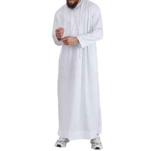 ชุดโธบแบบเรียบง่ายสไตล์อาหรับดูไบ ปี 2026 สำหรับผู้ชาย ขนาดและสีตามสั่ง ความยาวระดับข้อเท้า แขนยาว ผ้าโพลีเอสเตอร์ ชุดโธบแบบโมร็อกโก จุบบะฮ์ อะบายะห์ - Product Image 1