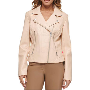 Transpirable de alta calidad para mujer, prendas de vestir exteriores, estilo de moda, nuevo modelo, chaqueta informal con cremallera para mujer, chaqueta de cuero para mujer - Product Image 1