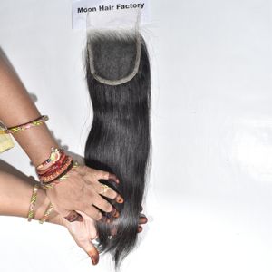 Proveedor indio confiable de cabello humano crudo sin procesar HD Cierre Color natural recto Negro virgen alineado con cutícula para venta al por mayor - Product Image 4