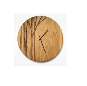 Offre Spéciale vente en gros mécanisme de mouvement d'horloge murale de couleur personnalisée pendule en bois poli fini au prix le plus bas