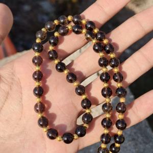 Natural Smoky Quartz Beaded <b>Necklace</b> 8mm Smooth Round Brown Quartz <b>Necklace</b> Handmade Healing Gemstone Jewelry Christmas Gift - Product Image 4