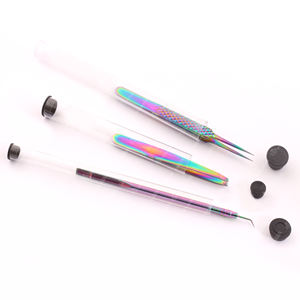 Logo personnalisé Outils professionnels de beauté d'extension de cils en acier inoxydable avec pointe pointue Emballage de marque privée dans un tube - Product Image 3