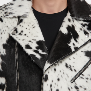 แจ็กเก็ตหนังวัวสำหรับผู้ชายผู้หญิงแจ็กเก็ตมอเตอร์ไซด์ออกแบบได้ตามต้องการ - Product Image 3