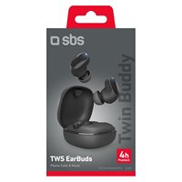 Écouteurs Bluetooth avec microphone TWS noirs TWIN BUDDY TEEARTWSBUDDYBTK