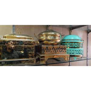 Handcrafted Polished Antique Brass Steel Chafing Dish with Lid Elegant <b>Buffet</b> Food <b>Server</b> for Hotel Restaurant Catering - Product Image 6