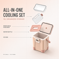 Glacière de plage et de camping GINT personnalisée, tendance, 10L, en mousse PU, avec bandoulière, bouilloire et boîte à lunch
