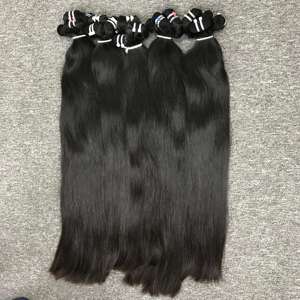 Extensiones de cabello humano negro liso Natural no Remy virgen vietnamita para mujeres 100g trama plana Frontal y tipo de paquete - Product Image 3