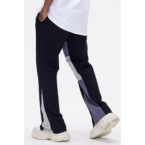 Pantalones acampanados personalizados de color negro para hombre, pantalones de chándal de uso Regular simples teñidos lisos, pantalones de chándal antiarrugas para hombre - Product Image 6