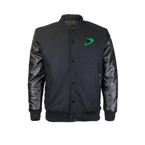 Chaqueta de invierno 2023 con letras de lana de alta calidad para hombres con logotipo frontal y mangas de cuero - Product Image 2