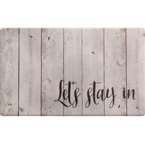 Tappetino Antifatica per Cucina 20x36 con Stampa Personalizzata 'Lets Stay In', Motivo Originale, Morbido in PVC, Schiuma, Nylon, Gomma e PU - Product Image 1