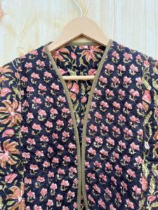 เสื้อแจ็กเก็ตผ้าฝ้ายบุนวมพิมพ์ลายดอกไม้สำหรับผู้หญิงเสื้อโค้ทกระดุมเสื้อแจ๊กเก็ตลำลองผ้าเจอร์ซีย์ใส่ได้ทุกฤดู - Product Image 3